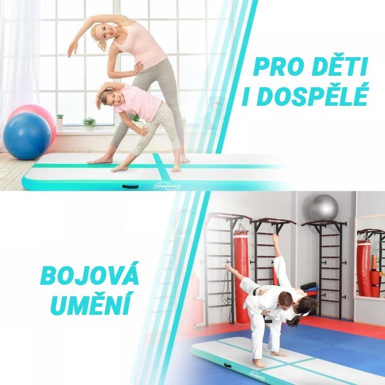 Dmuchana mata Physionics Airtrack, 3 m, zielona